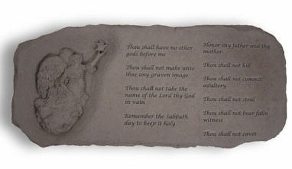 Angel Garden Bench with The Ten Commandments